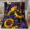 1pc Sunflowers and Butterflies Blanket-Lightweight Flannel Home Furnishings Bedding Blanket Suitable for Sofas Beds Travel