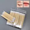100 шт одноразовых ультра-маленьких ватных палочек безворсовых микро деревянных кистей для макияжа инструменты для удаления клея для наращивания ресниц