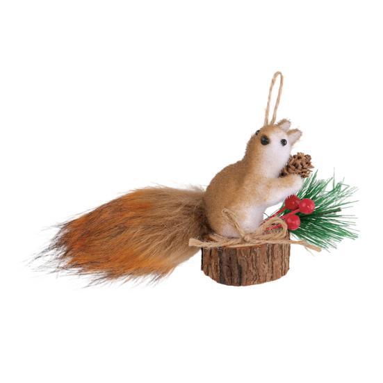 Искусственная белка Рождественское подвесное украшение Праздничный кулон Домашний настенный декор Украшение для рождественской елки