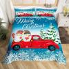 Christmas Truck Three-Piece Quilt Cover 3D Digital Printing Bedding Set Bed Cover