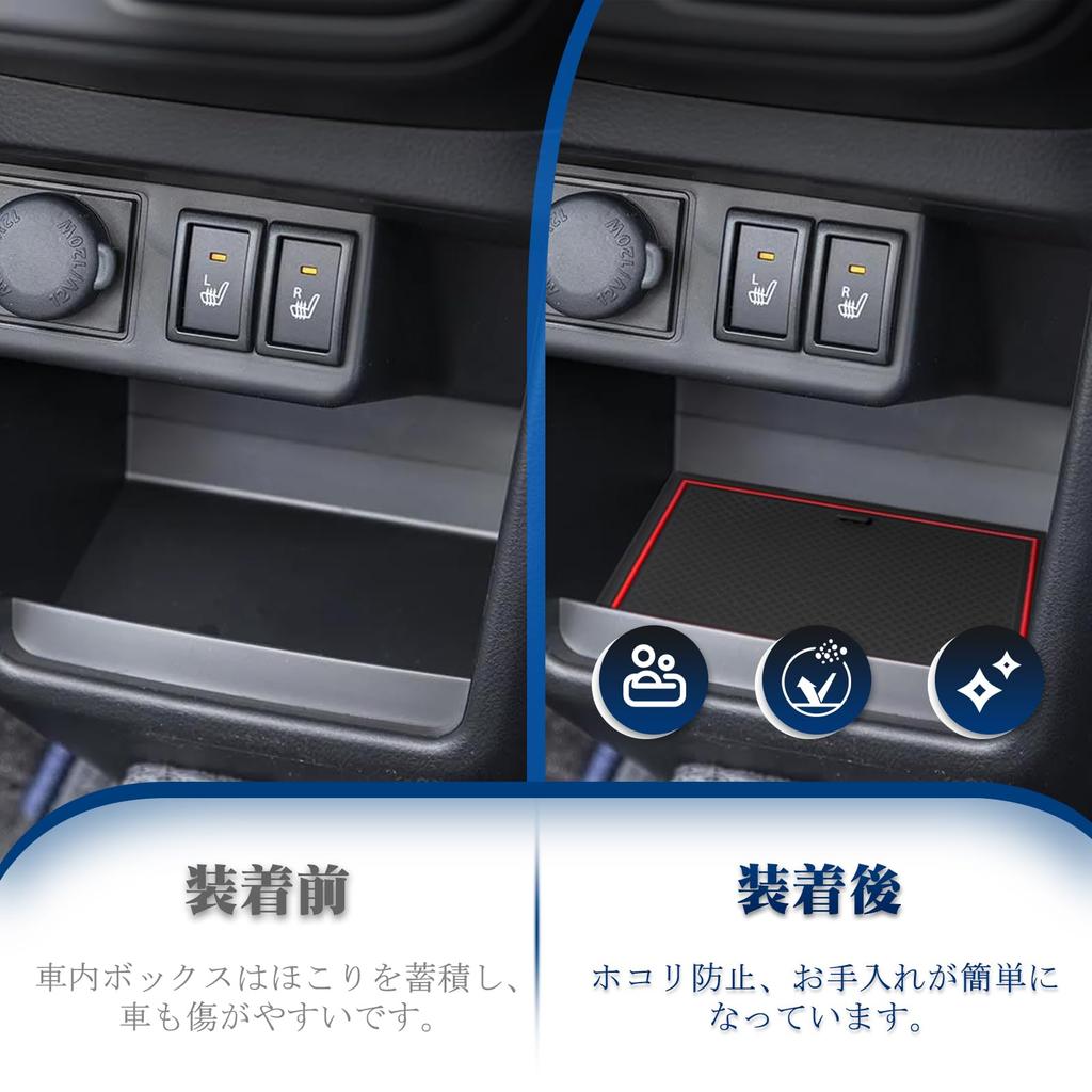 RUIYA Mats for Suzuki Alto 9th Generation Interior Door Rubber Rubber Easy to Suzuki Alto Interior Red Anti-Slip (HA37S, HA97S) - Pockets, Mats,