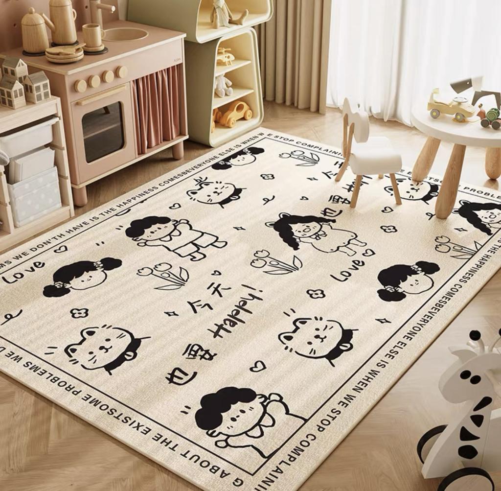 Детский ковер с рисунком, игрушка для учебы, зона для чтения, коврик для ползания, игровой коврик для спальни, нескользящий ковер из кристального бархата большого размера