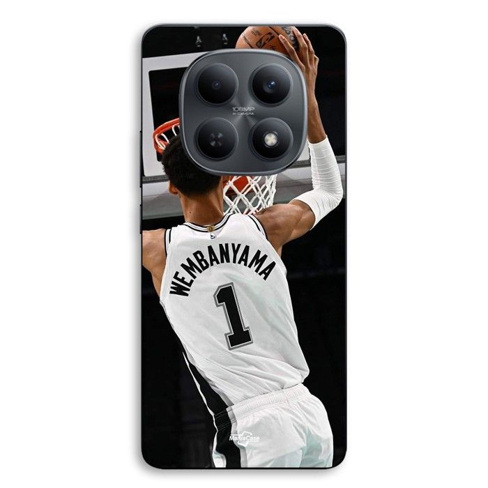Coque téléphone - MANIACASE - Xiaomi Redmi Note 15 5G - silicone TPU - Victor Wembanyama n°1 San Antonio Spurs - Noir