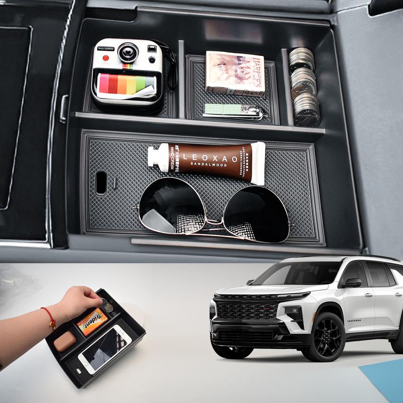Center Console Armrest Storage Box Tray For 2024 2025 Chevrolet Traverse Center Console Organizer Interior Storage Accessories