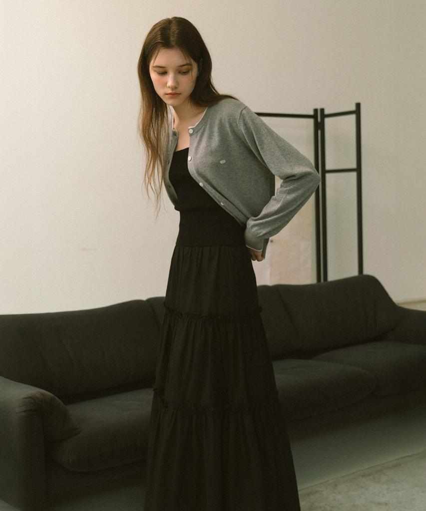 Yeoppe Layered Frill Skirt_Black