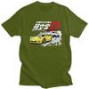 Мужская футболка на заказ Классический Аниме Initial D Дрифт-гонки Повседневная футболка Чистый хлопок Приталенная футболка Подарок