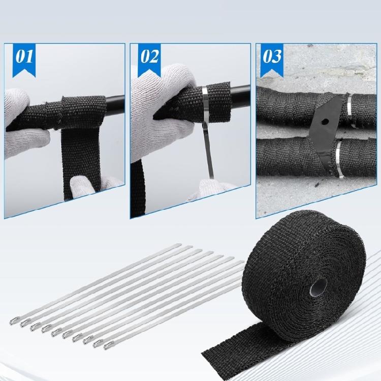 Fiberglass Heat Shield Motorcycle Exhaust Thermal Tape Header Pipe Heat Wrap Tape Thermal Protection Wrap
