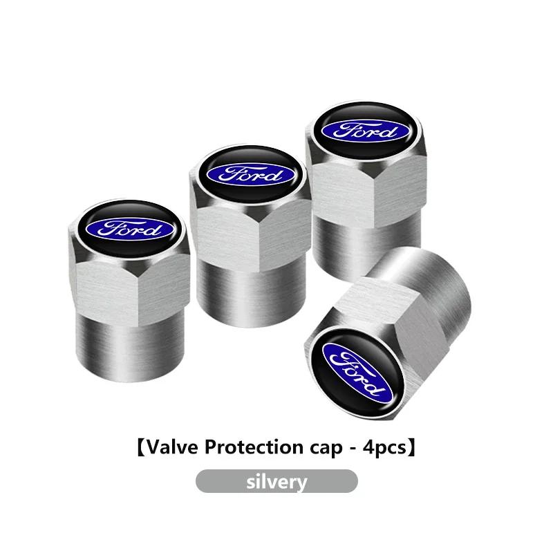 New 2026 Car Sticker For Ford 4pcs Car Tire Valve Caps Wheel Air Stem Cap Cover Accessories For Ford Escape Ecosport Fusion Expl