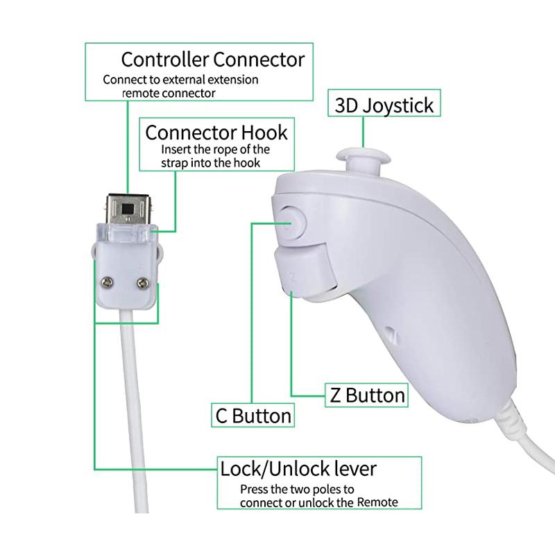 Compatible with Nintendo Wii Wii U Game Gamepads Nunchuck Controller Joystick Gamepad Replacement for wii Nunchuck Controller 1