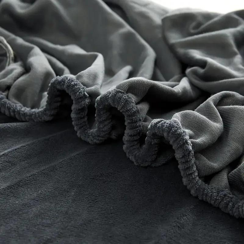 Мягкая теплая плюшевая простыня, эластичный наматрасник, пушистый коралловый флис, постельное белье, зимняя роскошная двуспальная кровать для пар, постельное белье