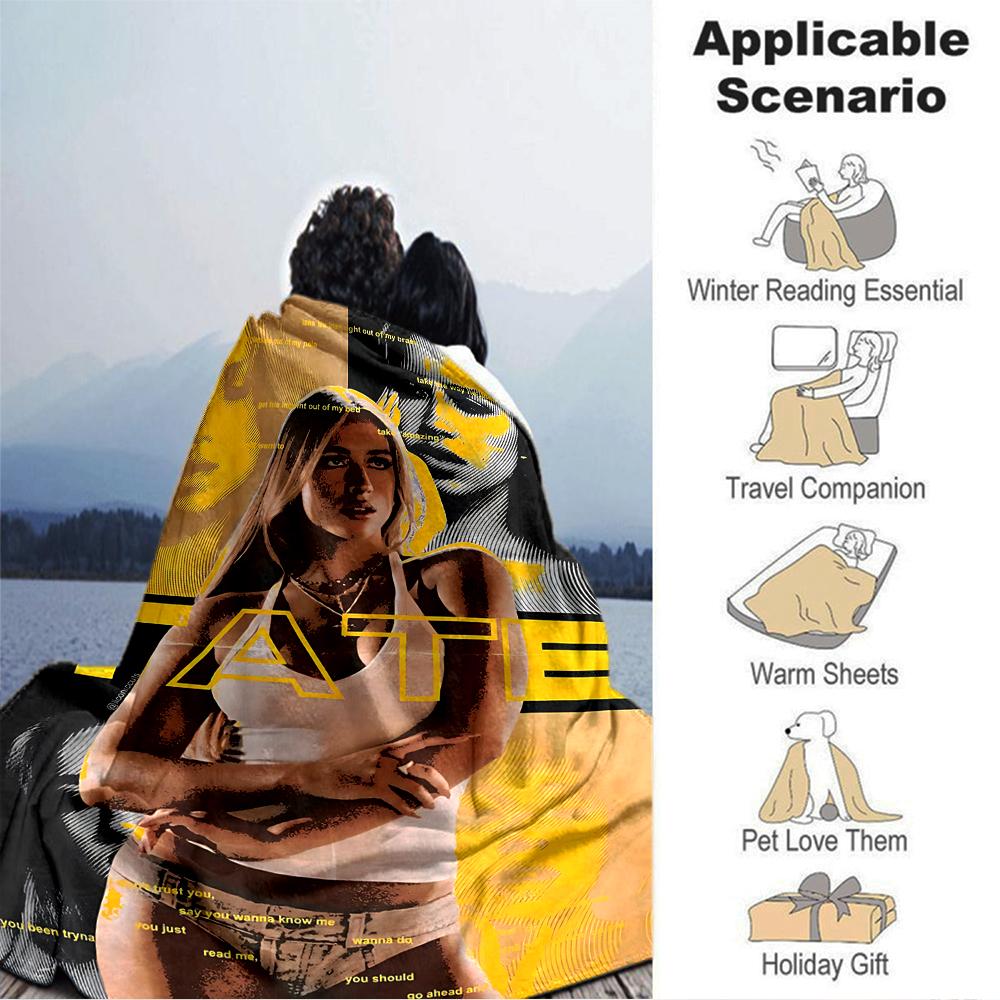 1Pc Bold Fashion Statement Blanket Soft Throw Blanket For Home Bedroom Bed Sofa Travel Office Solid Christmas Blanket