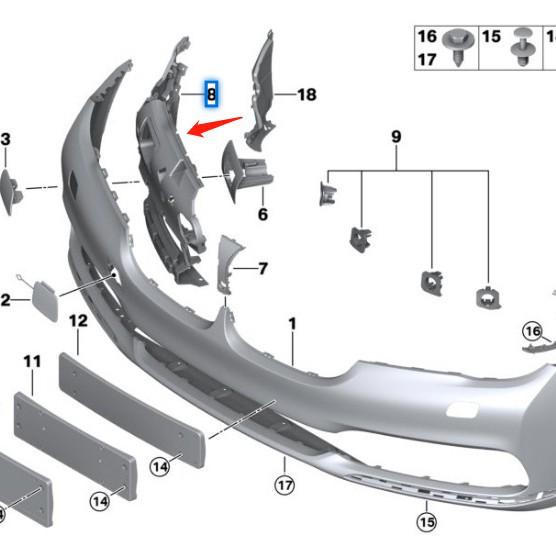 51117357229 & 51117357230: BMW 7 Series G11 Fog Light Bracket Set