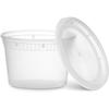 50Pcs Round Food Storage Container Airtight Lid Dessert Cup Disposable Soup Cup  Commercial