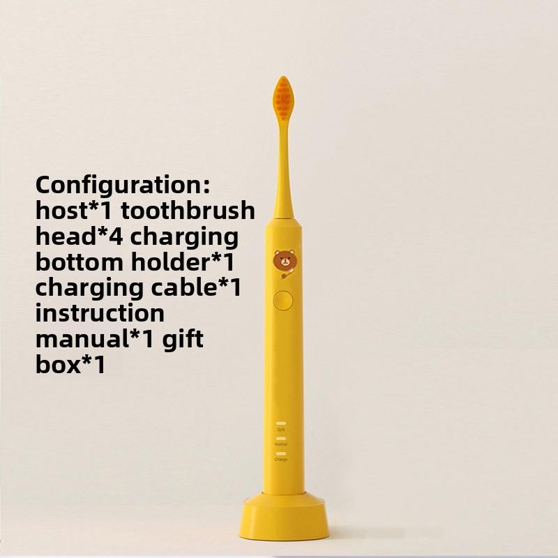 Детская электрическая зубная щетка для подростков 6-12-15 лет, беспроводная зарядка, мягкая щетина, водонепроницаемая звуковая детская зубная щетка