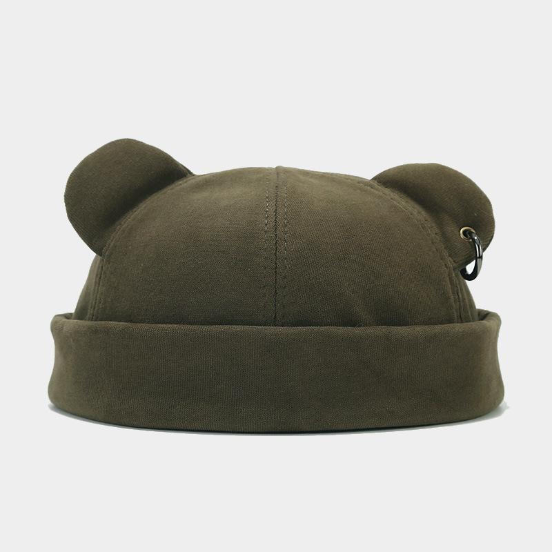 Manufacturer Cute Brown Berets with Bear Ears Fashion Brimless Hats Women Men Vintage Spring Autumn Winter Streetwear Hat