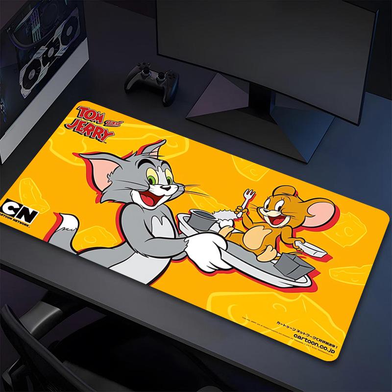 Tom Jerry Xl Gaming Mouse Pad Nonslip Rubber Base Stitched Edge Waterproof Desk Mat For Pc Laptop Gamer Office Computer Accessories C927646