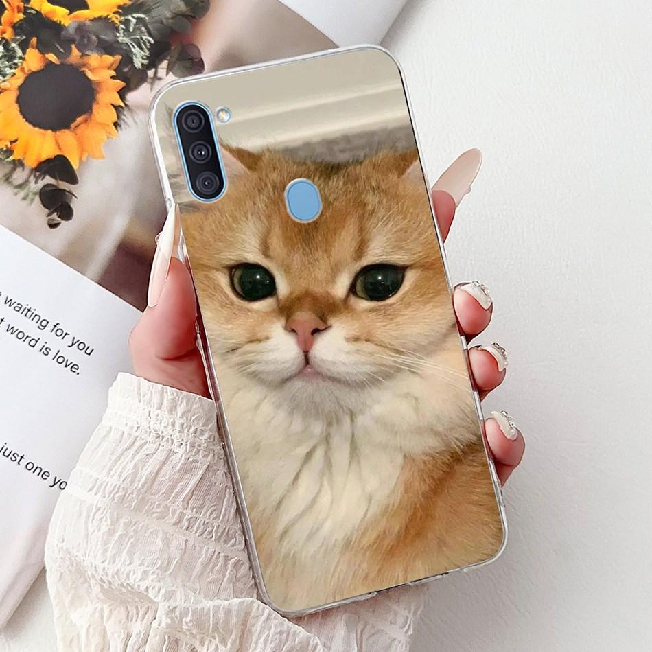 Чехол для телефона Samsung Galaxy A11 M11 Samsung A11 M11 A115F M115F Элегантный Цветочный Кот Раскрашенный Мягкий Силикон Прозрачный ТПУ Чехлы