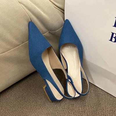 Мода 2024 Лето Женщины Новые Сексуальные Ретро Однотонные Каблуки PU Кожаные Уличные Банкетные Вечеринки Модные Женские Сандалии Плюс Размер 42