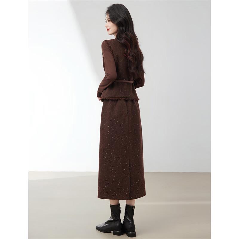 Женский твидовый костюм-тройка из смесовой шерсти