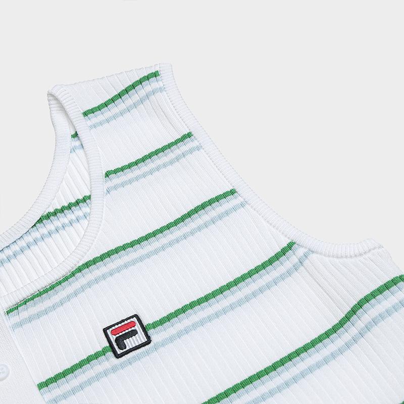 Fila Женский топ-майка Heritage Fresh с полосками и цветовыми блоками, приталенный, F11W638110F-ZA