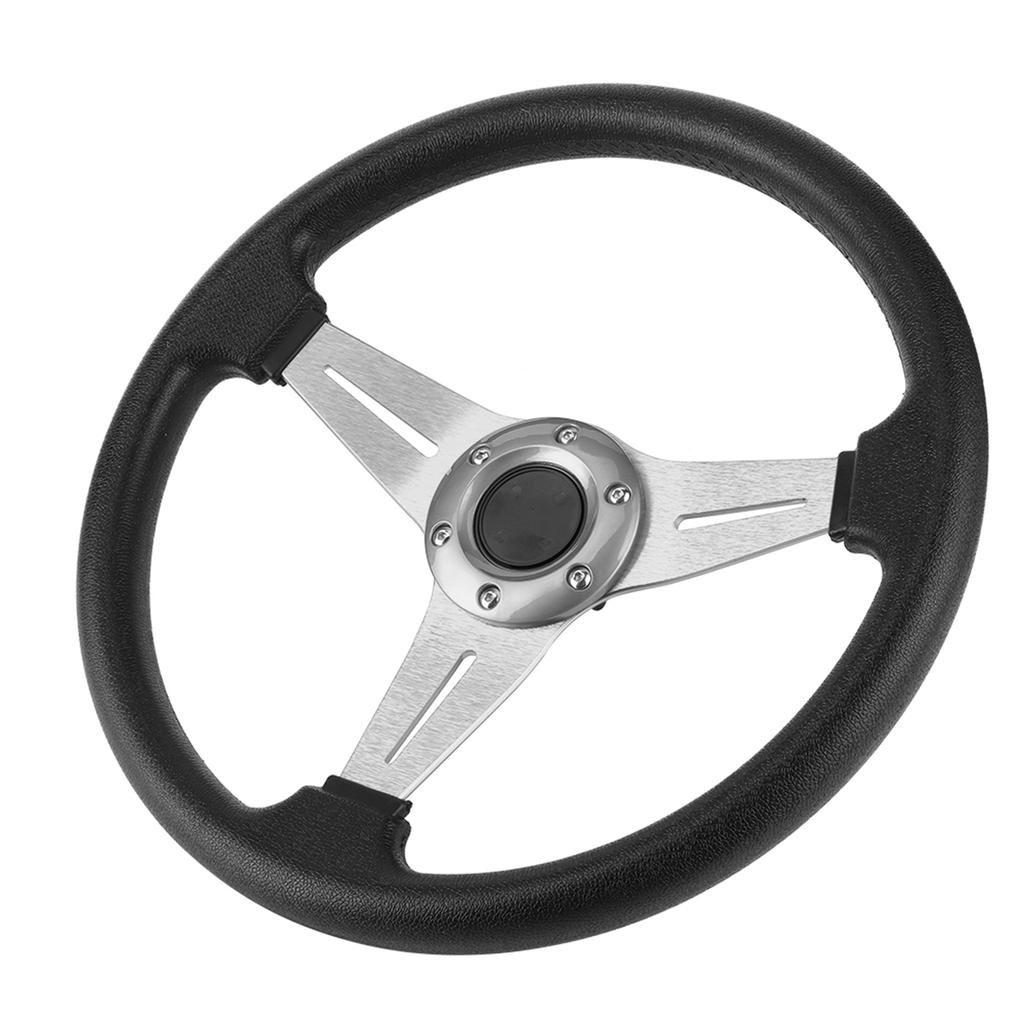 350mm14in Racing Car Drifting Steering Wheel Replacement Universal Modified AccessorySilver