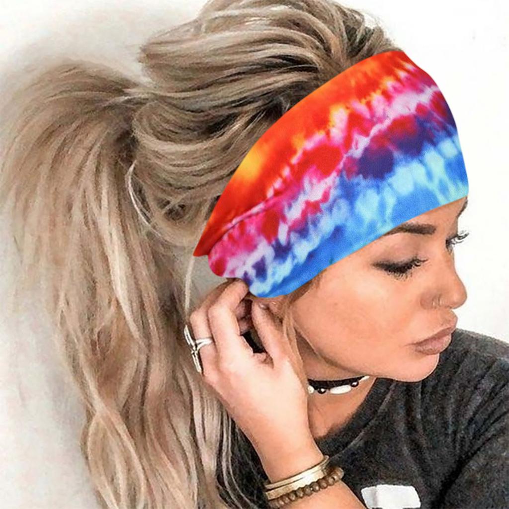 Женская повязка на голову с принтом, спортивная повязка для волос с широким краем, повязка на голову для йоги, мягкая повязка для волос, головной убор, повязка для волос