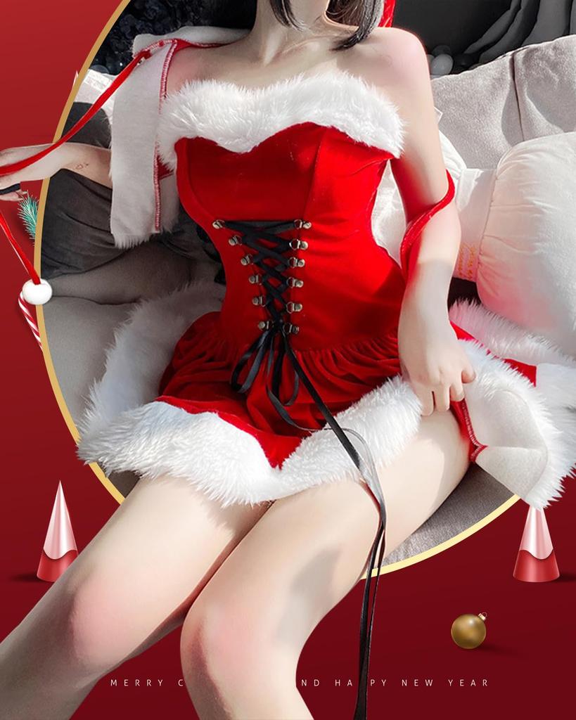 Санта Санта Нарядный Санта Выступление Новый M [akaien] Косплей, Милый, Женский, Костюм, Набор из 4 предметов, 2 способа ношения, Рождество, Женский, Платье, Сексуальный, Клаус,