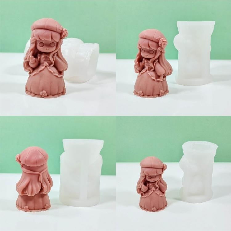 3D Силиконовая форма для свечей Девочка DIY Ароматерапия Гипс Кристалл Эпоксидная смола Формы