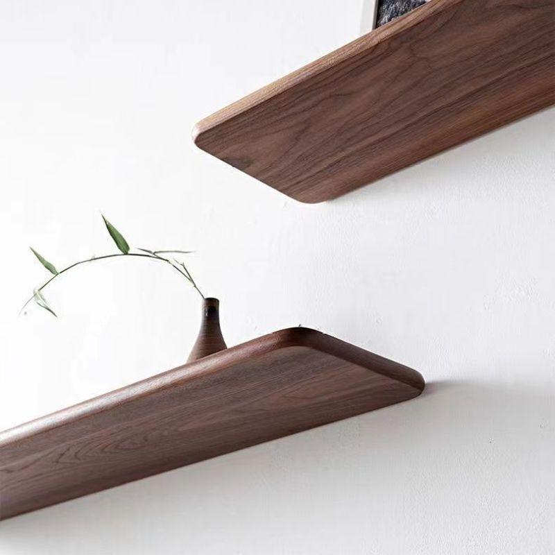 Настенная полка из массива дерева, плоская доска, стеллаж для хранения, плоская перегородка, подвесная полка из грецкого ореха, украшение комнаты, доска для хранения