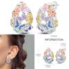 925 Sterling Silver Purple Series Feather Butterfly Dream Catcher Firefly Zircon Earrings for Women Luxury Jewelry Wedding Gift