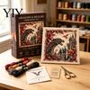 Handmade Embroidery Kit 1 Set DIY Dragon Castle Kit, Fantasy World Cross Stitch Crafts, Beginner Starter for Home Decoration Handcrafted Bedroom Wall