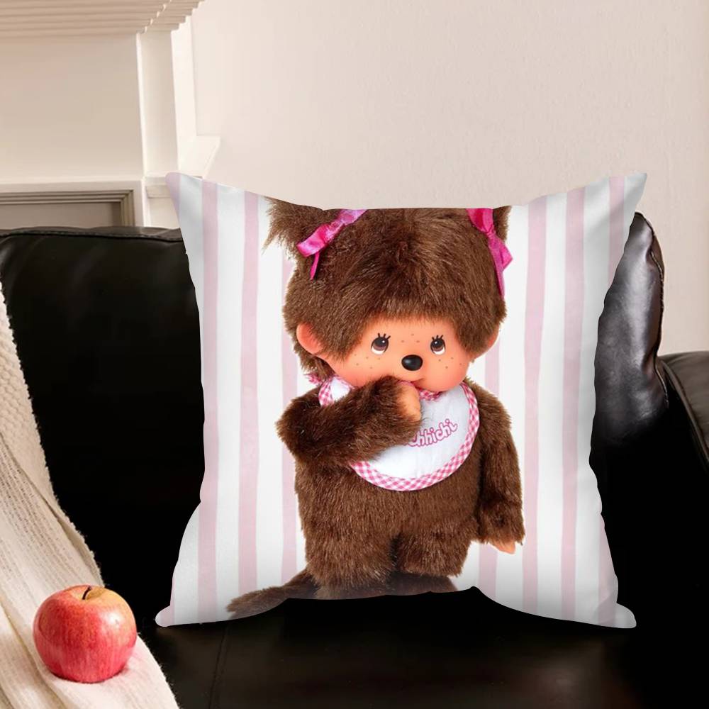 Милая Наволочка M-Monchhichi-I для Дивана Комнаты Офиса Декор Защитная Наволочка для Подушки Подарок на День Святого Валентина На заказ