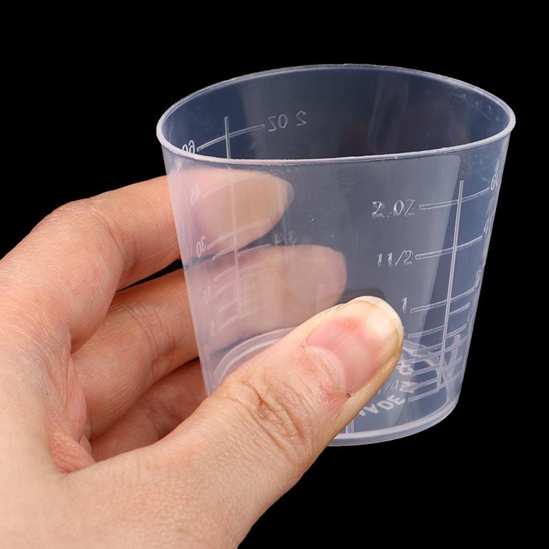 10 шт. 60 мл лабораторный пластиковый мерный стаканчик с прозрачной шкалой