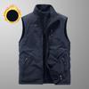 Fall/winter Plus Velvet Vest Outdoor Sports Vest for Middle-aged and Elderly Men Quick-drying Multi-pocket Leisure Vest