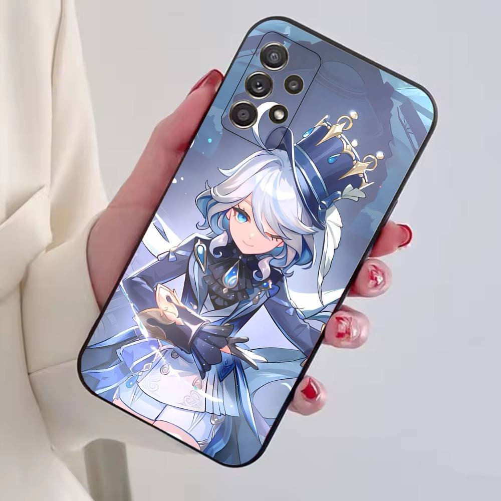 Чехол для телефона Genshin Impact F-Furina для Samsung S25, S24, S21, S22, S23, S30, Ultra, S20, Plus, Fe, Мягкий силиконовый черный чехол
