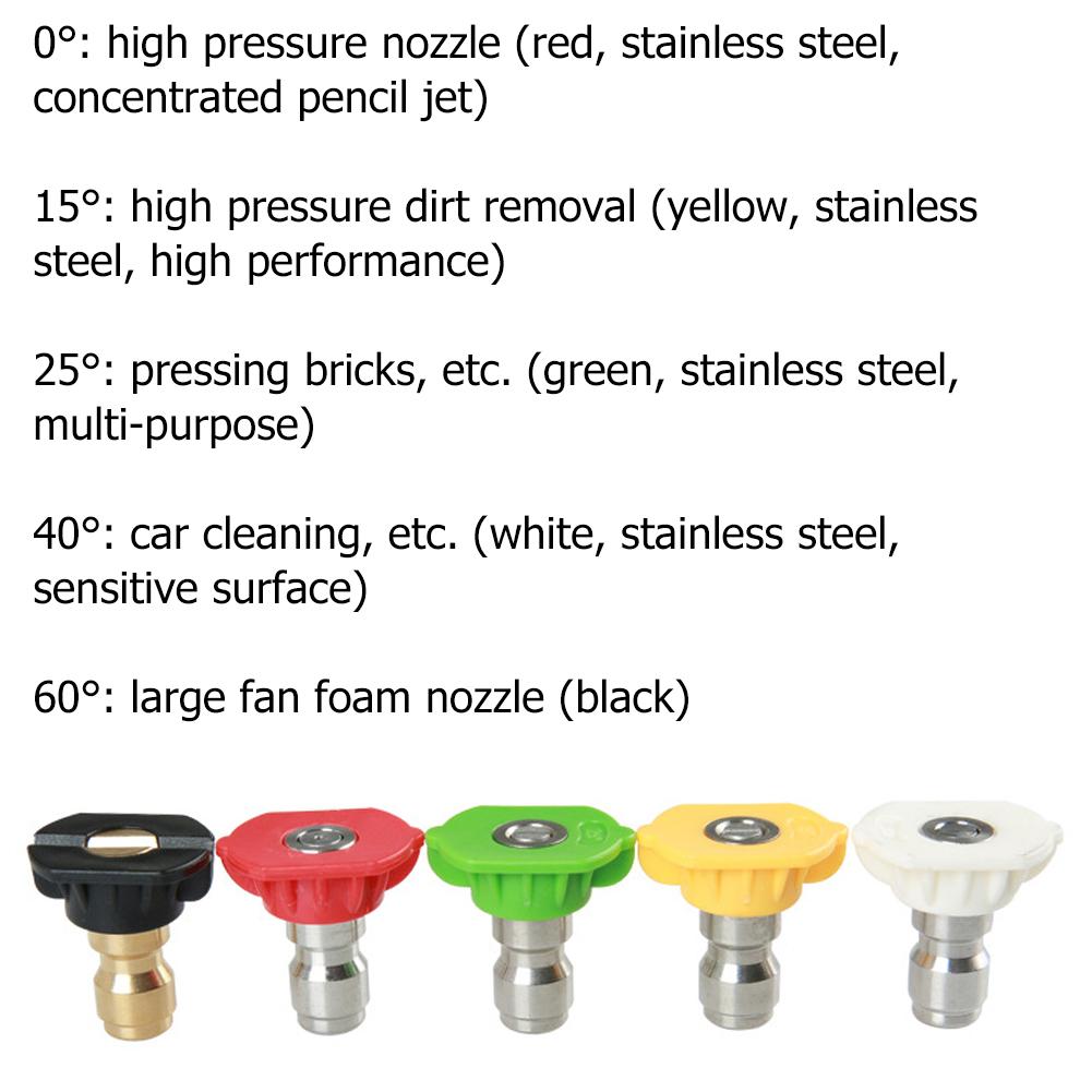 5 шт. распылительная насадка для мойки снега, высокое давление 2,5 галлона в минуту 0-40 градусов 3600 фунтов на кв. дюйм/250 бар, наконечник распылительной насадки 120*100*60 мм