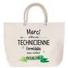 Sac de plage - PLANETEE - Merci Technicienne Inoubliable - Anse corde - Grand format - Imprimé en France