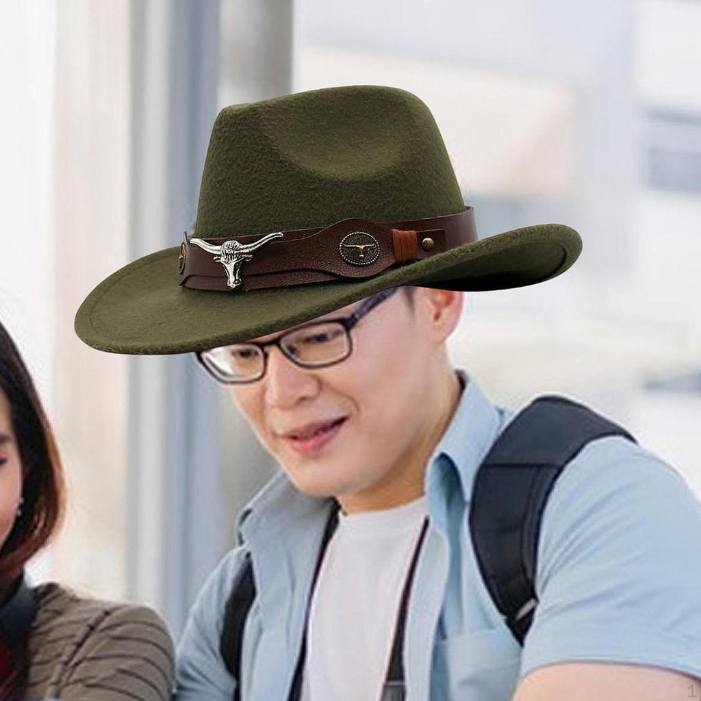 Ковбойская шляпа с классическим декором и широкими полями для помолвки, музыкального фестиваля, ролевой игры, вечеринки