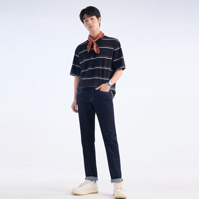 JOEONE Мужские базовые джинсы из эластичного денима прямого кроя