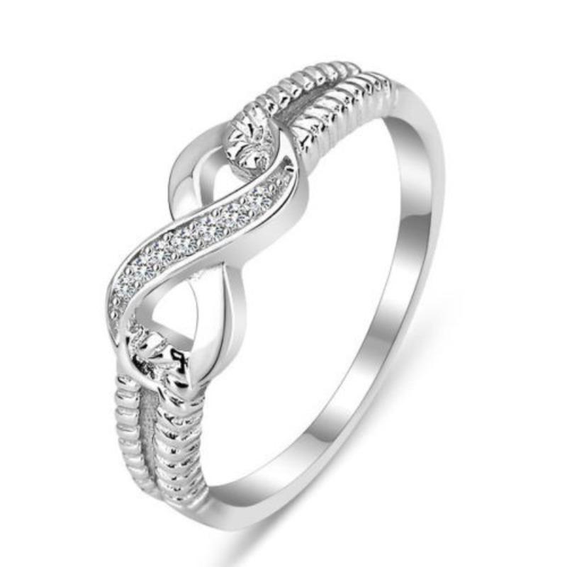 Zhenrong creative diamond-accented infinity ring - stylish engagement ring for women