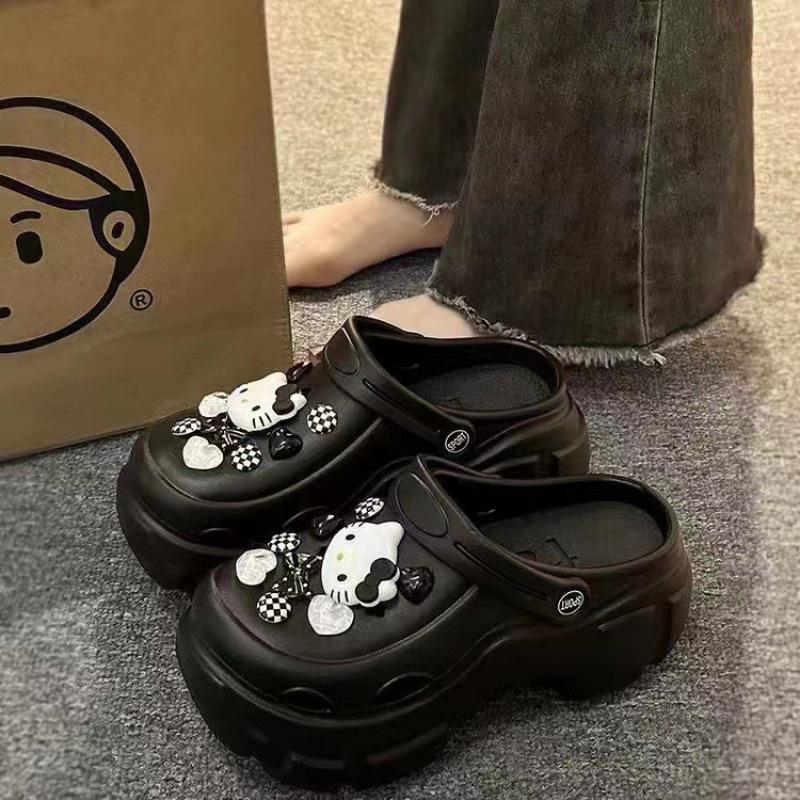 Женские клоги на толстой подошве, увеличивающие рост: Стильные Нескользящие, Дышащие, с Закрытым Носком для Ношения на Улице, в Офисе, Операционной или Летом.