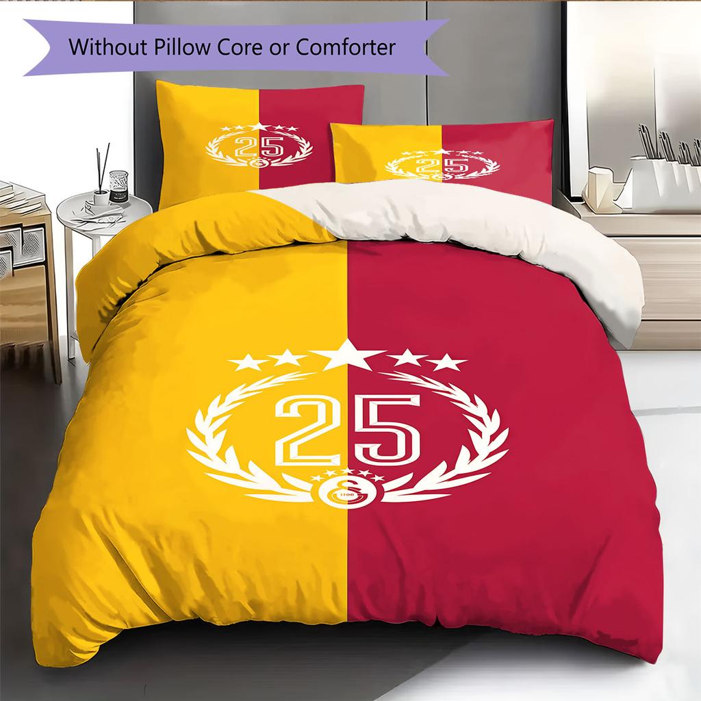 Galatasaray Power Bedding Quilt Set Quilt Cover Pillowcase Home Decoration Birthday Gift (1 * duvet cover + 2 * pillowcase, without core)