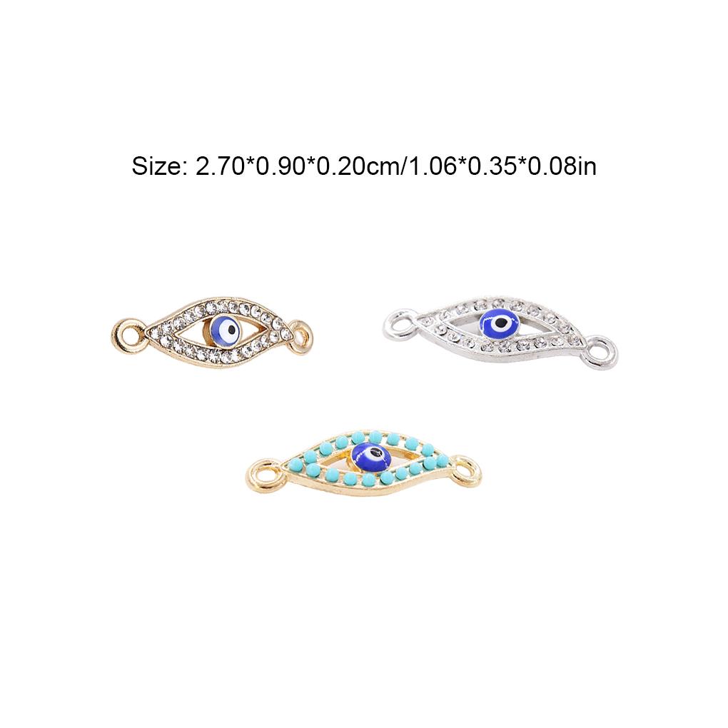 10 штук Синий глаз Фурнитура Полированный крючок Соединитель Покрытие Подвеска для подвешивания DIY Женское ожерелье Серьги Ювелирные аксессуары