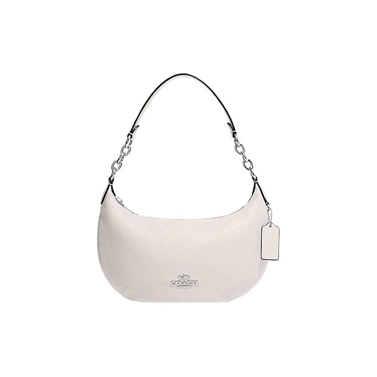 New COACH Cow Leather Crescent Bag Shoulder Bag Handbag Shoulder Bag Large Size Women's White CE619-SVHA