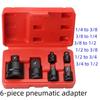 Pneumatic Socket To Square Conversion Joint Set: 1/4", 3/8", 1/2", 3/4", 1" - Black Phosphate Finish.