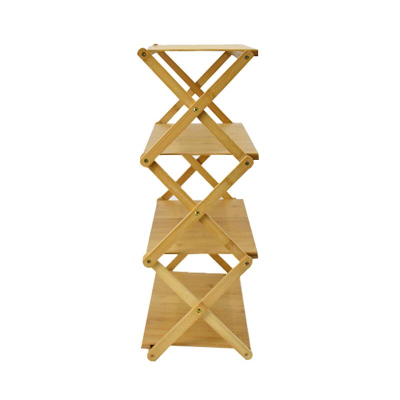 Tri-polar Outdoor Bamboo Folding Storage Shelf