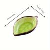Ceramic Small Dishes Set of 4 Leaves Design Multi-use Kitchen Seasoning Dish Ice Crack Glaze Flavor Dish for Sauce Vinegar