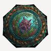 Underwater Marine Emblem pattern umbrella, portable and foldable design, 8 ribs, a casual accessory for Halloween, Christmas, and birthday gifts.