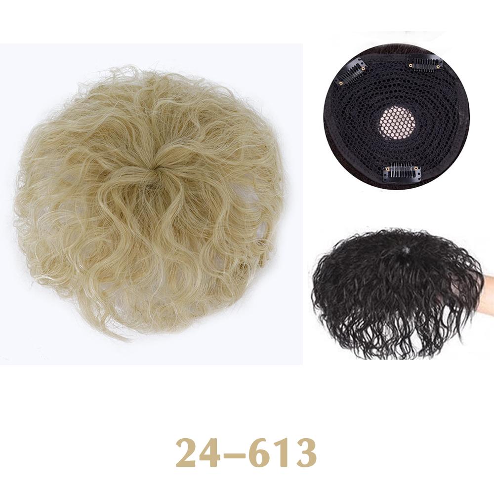 XINRAN Synthetic Short Curly Clip In Bangs Natural Hairpiece For Women Hair Pieces Bangs Toppers For Hair Loss