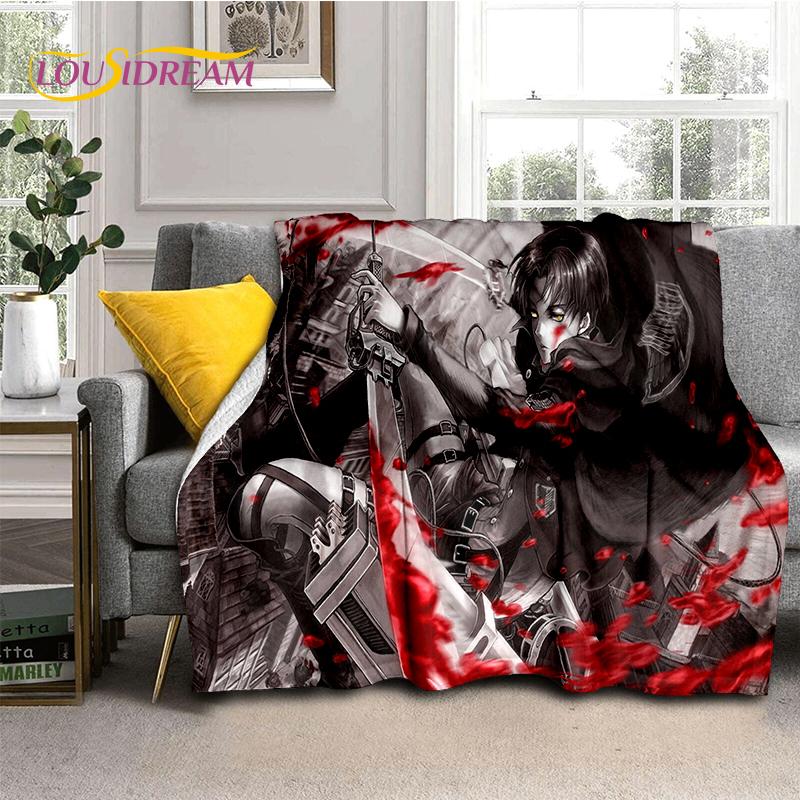 2025 Attack On Titan Eren Anime Cartoon Soft Blankets,Throw Blanket Comfortable Blanket for Picnic Beds Sofa Home Kids Gifts